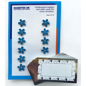 Blue Flower Badges (Pack of 10)