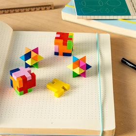 3D Puzzle Erasers (Set of 4)