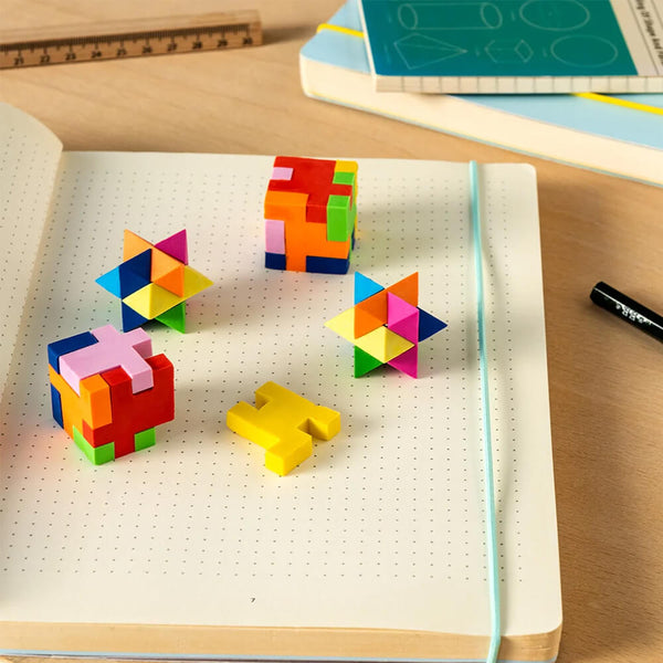 3D Puzzle Erasers (Set of 4)