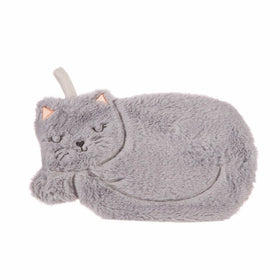Cat shape with light gray fleece material.