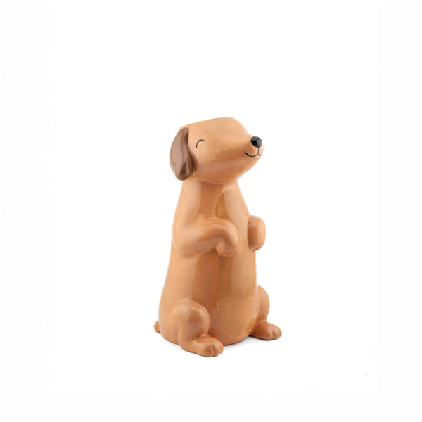 Dog-shaped decorative item on a white background