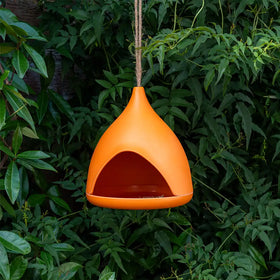 Orange Bamboo Fibre Bird Feeder