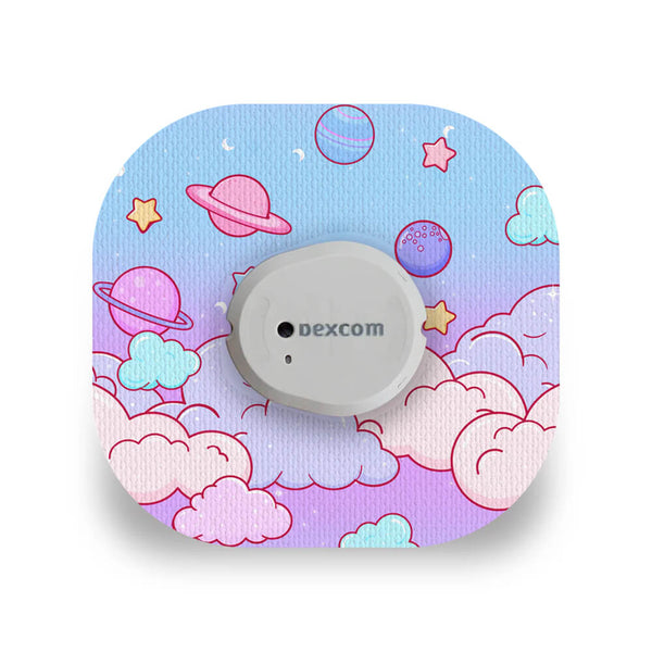 Dexcom G7/ONE+ CGM patch in Cosmic Clouds design