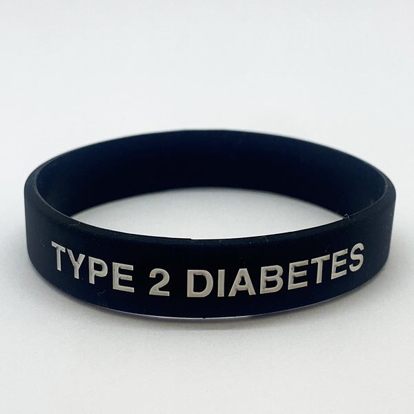 Type 2 Diabetes Wristband - Black