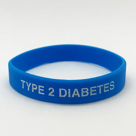 Type 2 Diabetes Wristband - Cyan Blue