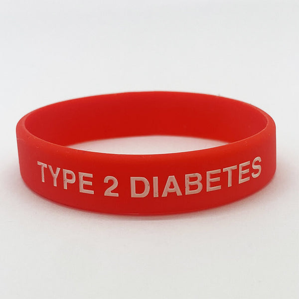 Type 2 Diabetes Wristband - Red