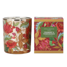 Cranberry & Pomegranate Scented Candle – Gold Floribunda