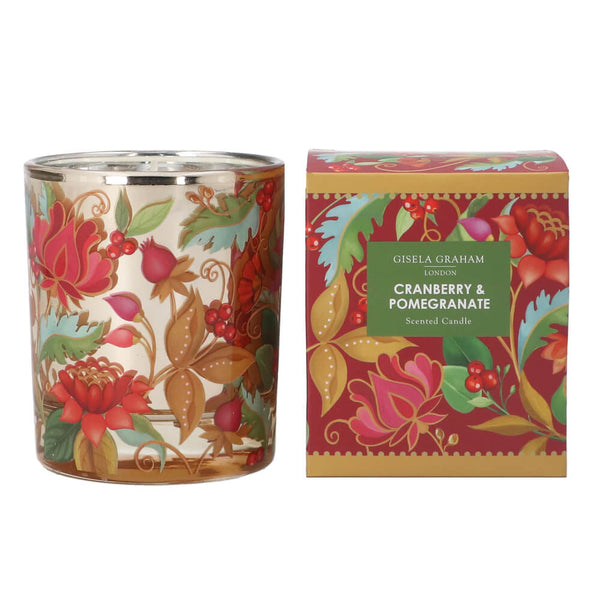 Cranberry & Pomegranate Scented Candle – Gold Floribunda