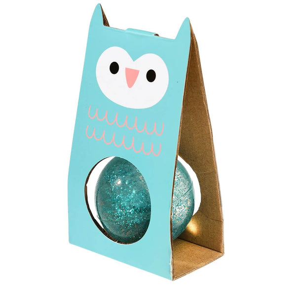 Glitter Bouncy Ball - Blue Owl