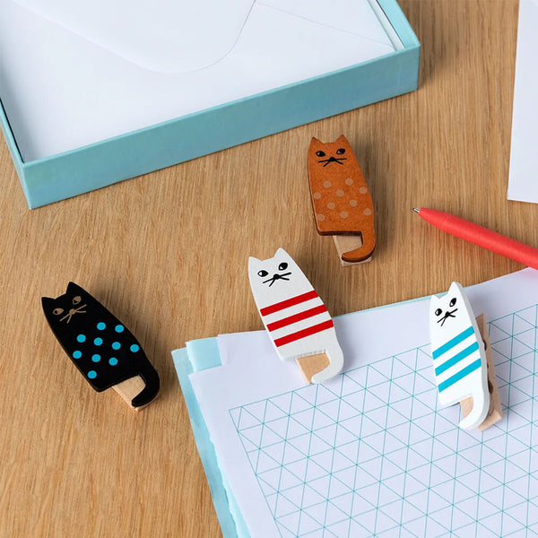 Mini Wooden Pegs (Set Of 4) - Cats