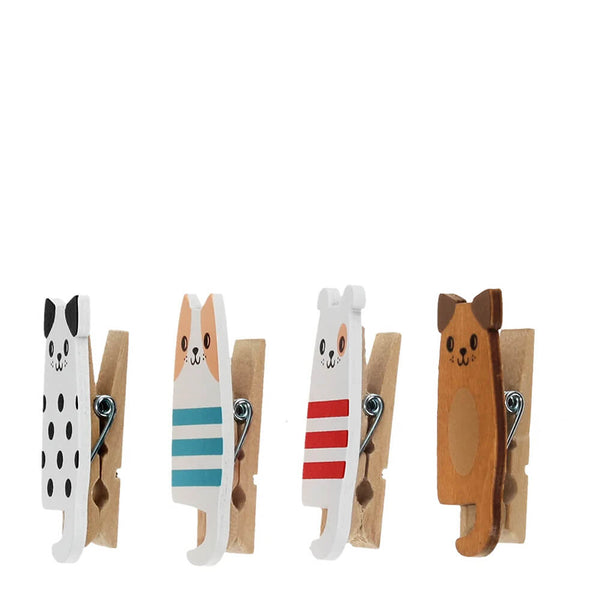 Mini Wooden Pegs (Set Of 4) - Dogs