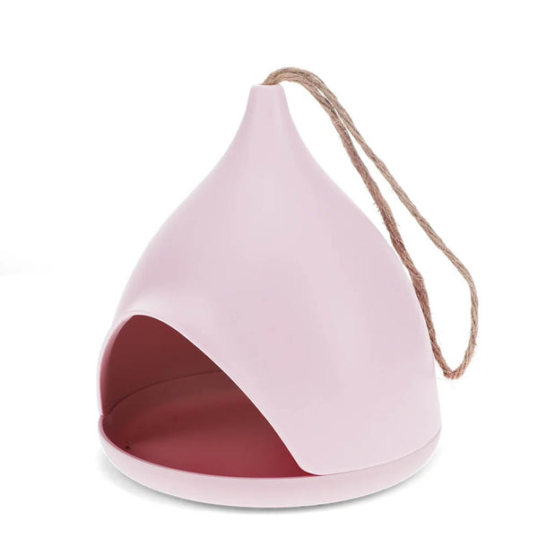 Pink Bamboo Fibre Bird Feeder