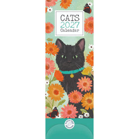 Cats Illustrated Slim Calendar 2027