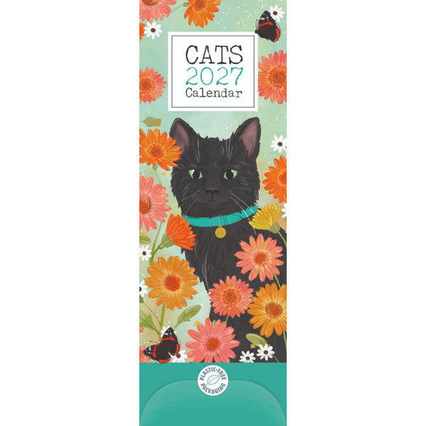 Cats Illustrated Slim Calendar 2027