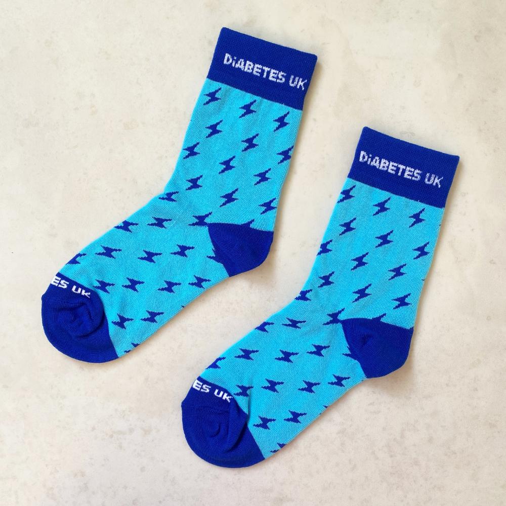 Blue Lightning Bolt Diabetes UK Socks Diabetes UK Shop blue-lightning-bolt-diabetes-uk-socks-diabetes-uk-shop