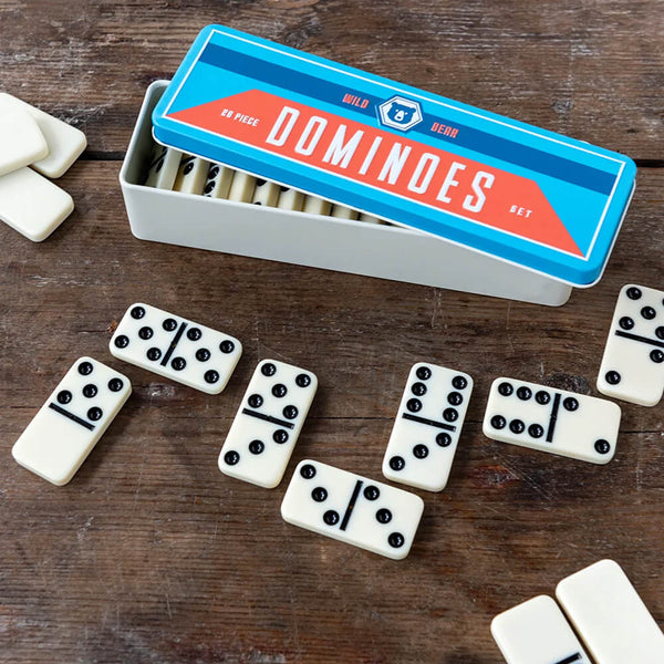 Dominoes in a tin