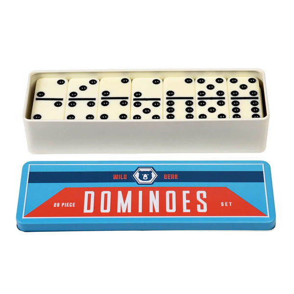 Dominoes in a tin
