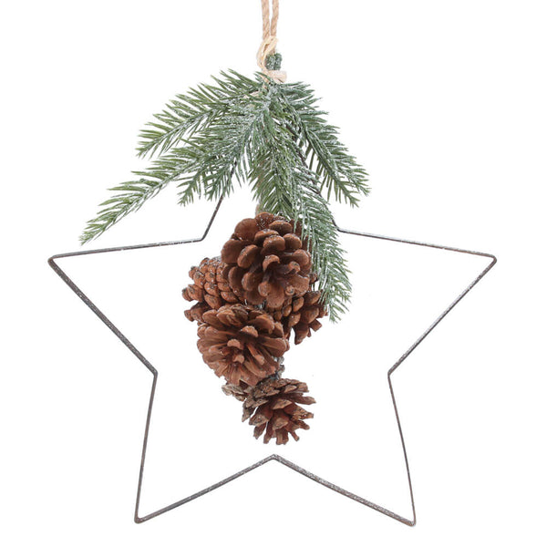 Metal Cut Out Star With Fir Cone