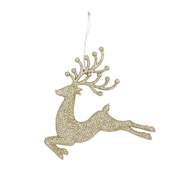Gold Leaping Reindeer Decoration