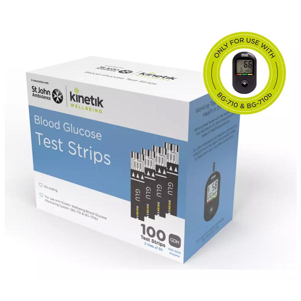 Blood Glucose Test Strips (100) for BG710 & BG710b Diabetes UK Shop