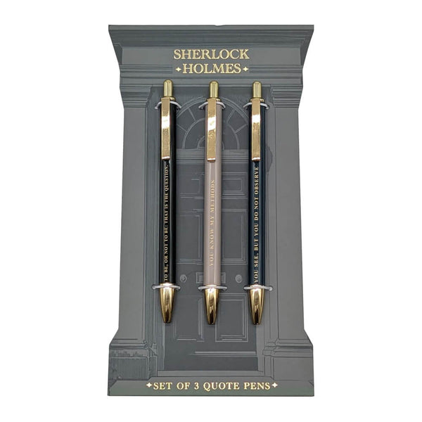 Sherlock Holmes Set of 3 Metal Pens