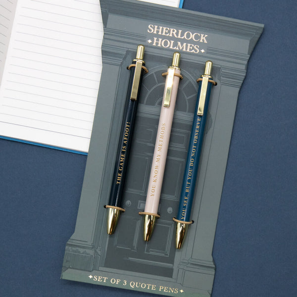 Sherlock Holmes Set of 3 Metal Pens