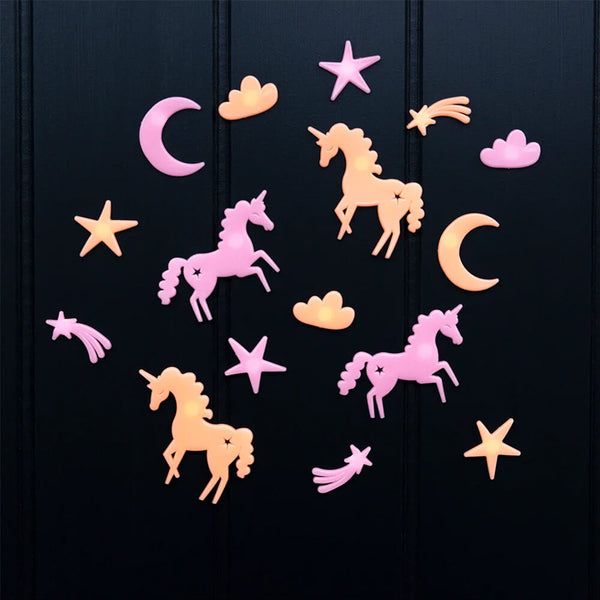 Glow in the Dark Unicorn Stick-On Shapes