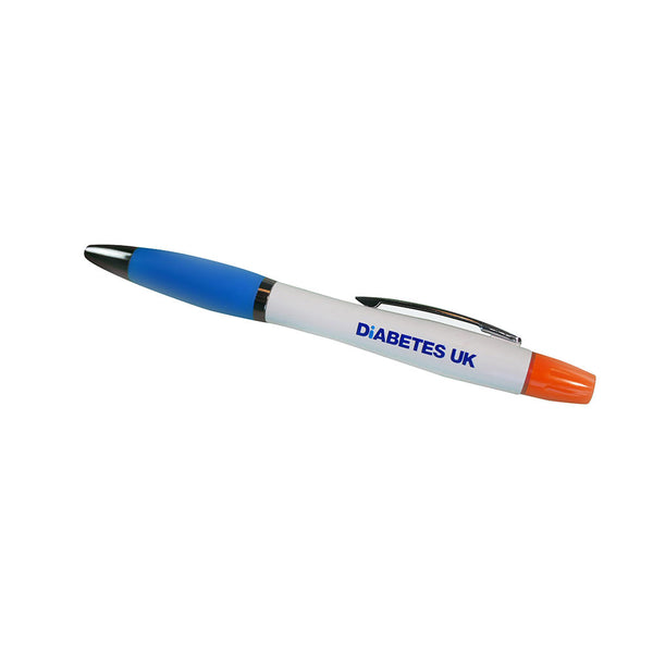 Diabetes UK Ballpoint Pen With Highlighter