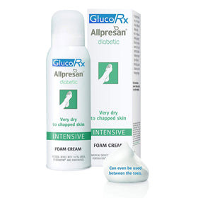 GlucoRx Allpresan Intensive Cream 125ml tube for very dry or cracked skin linked to diabetes, shown upright on a plain background