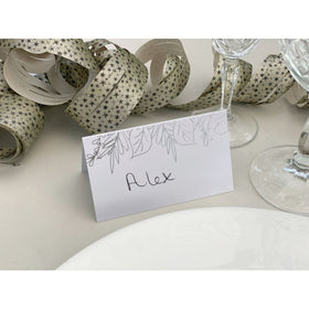Silver Botanical Table Place Cards (Pack of 10)