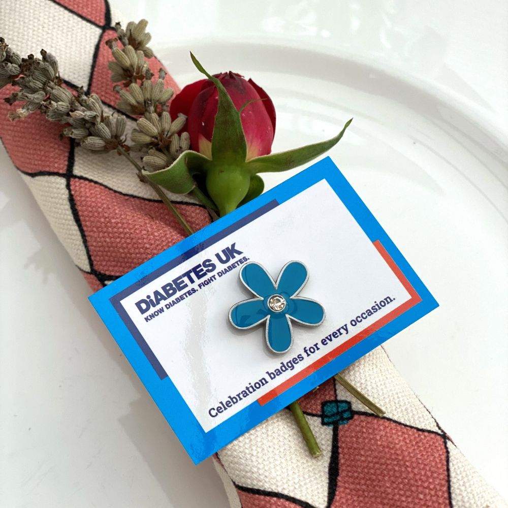 Blue Flower Badge Diabetes UK Shop