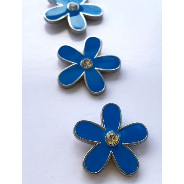 Blue Flower Badges (Pack of 10)