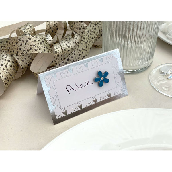 Blue Flower Badges (Pack of 10)