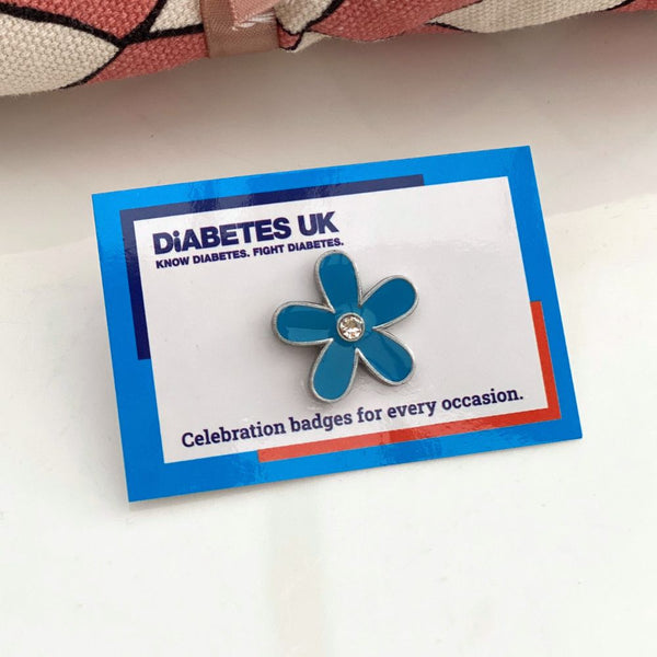 Blue Flower Badge Diabetes UK Shop